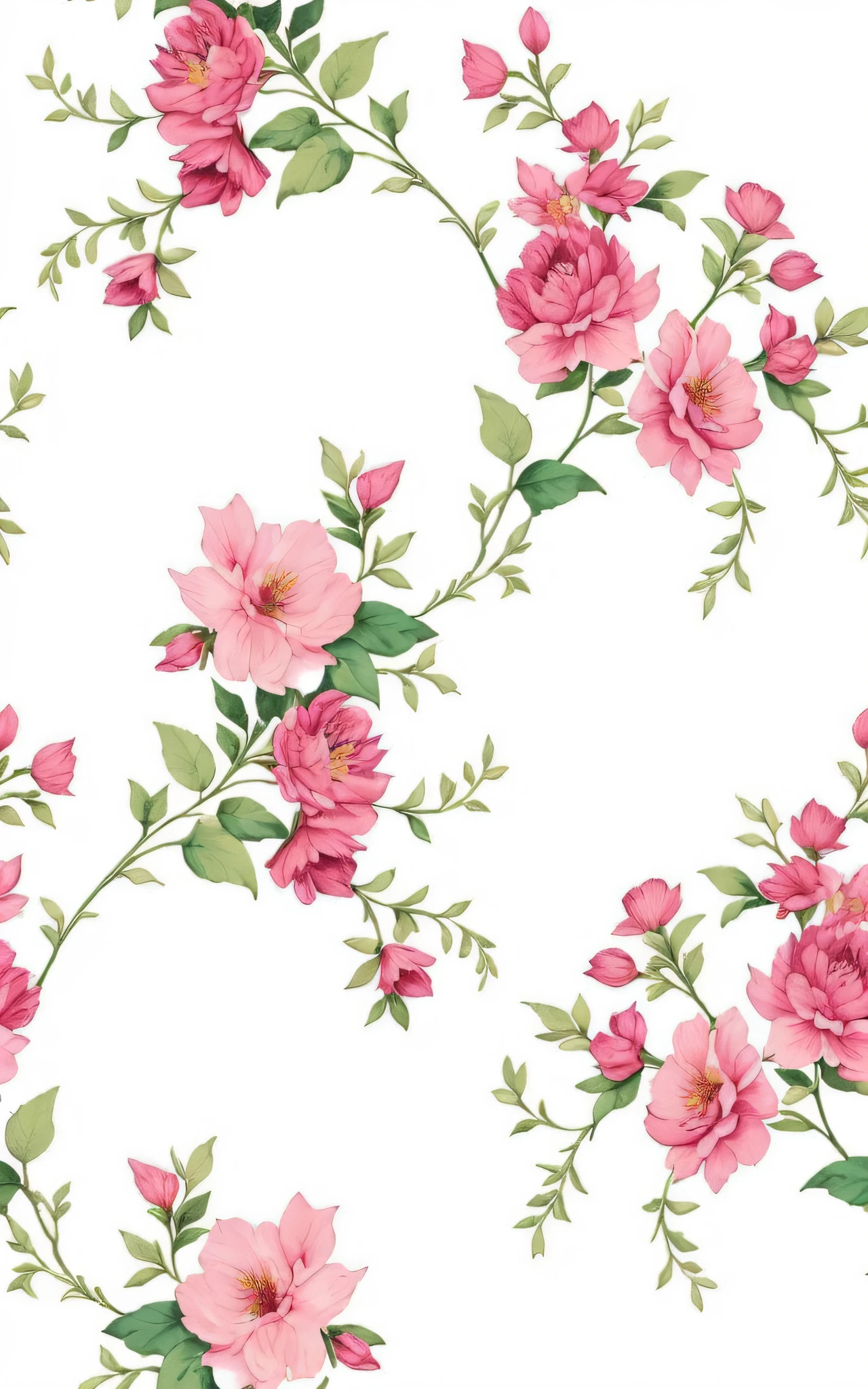 a close up of a flower pattern on a white background, floral wallpaper, floral pattern, flowers and blossoms, wallpapers, floral renewal, flowery wallpaper, pink flowers, swirling flowers, ornate floral, blooming flowers, beautiful wallpaper, floral dream, flowery, floral motives, flower blossoms, floral!, ornate flowers, large opaque blossoms, floral design, floral explosion