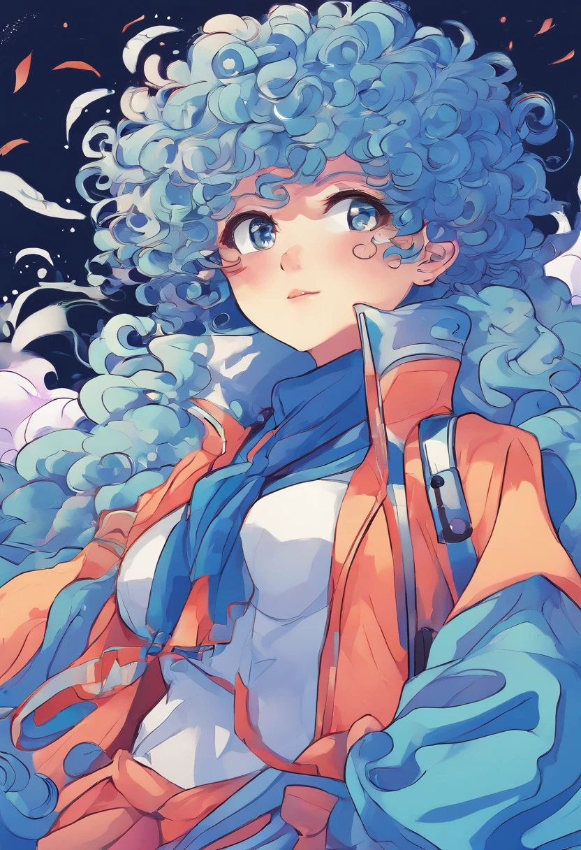 Blue curly haired twitch streamer