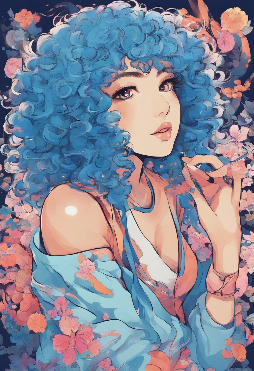 Blue curly haired twitch streamer