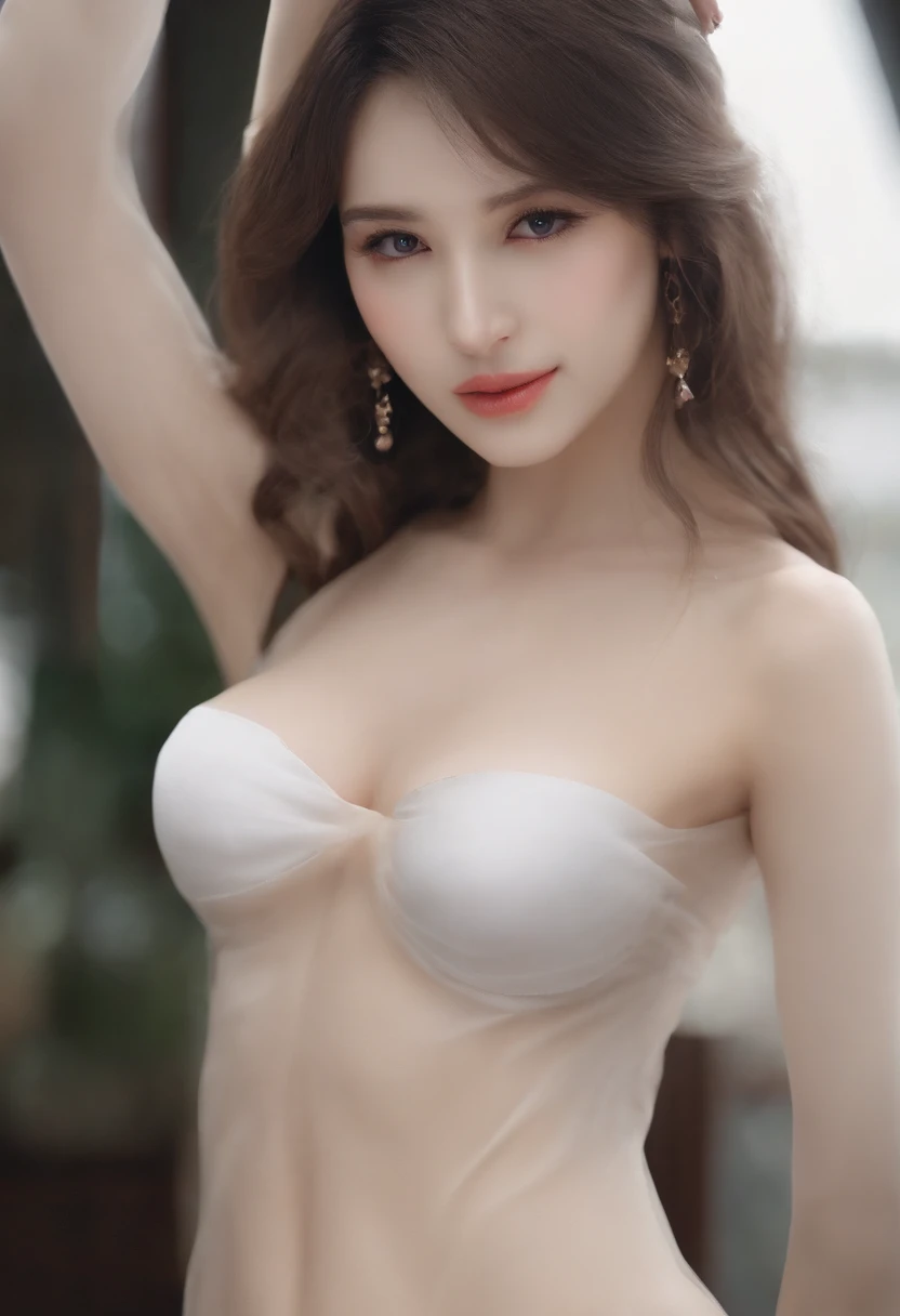 8K,best qualtiy,tmasterpiece：1.1），（realisticlying,photo-realistic：1.37），( Beautiful breasts,extremely large bosom：1.3)，（Slim waist,Slim arms and legs：1.2），(Snow-white skin：1.1）outside，seductiv，ultra - detailed，独奏，big breasts enchanting，Black ponytail，perfect figure beautiful woman，Transparent swimsuit，Super detailed face，finely-detailed eyes，二重まぶた，full bodyesbian，weeping