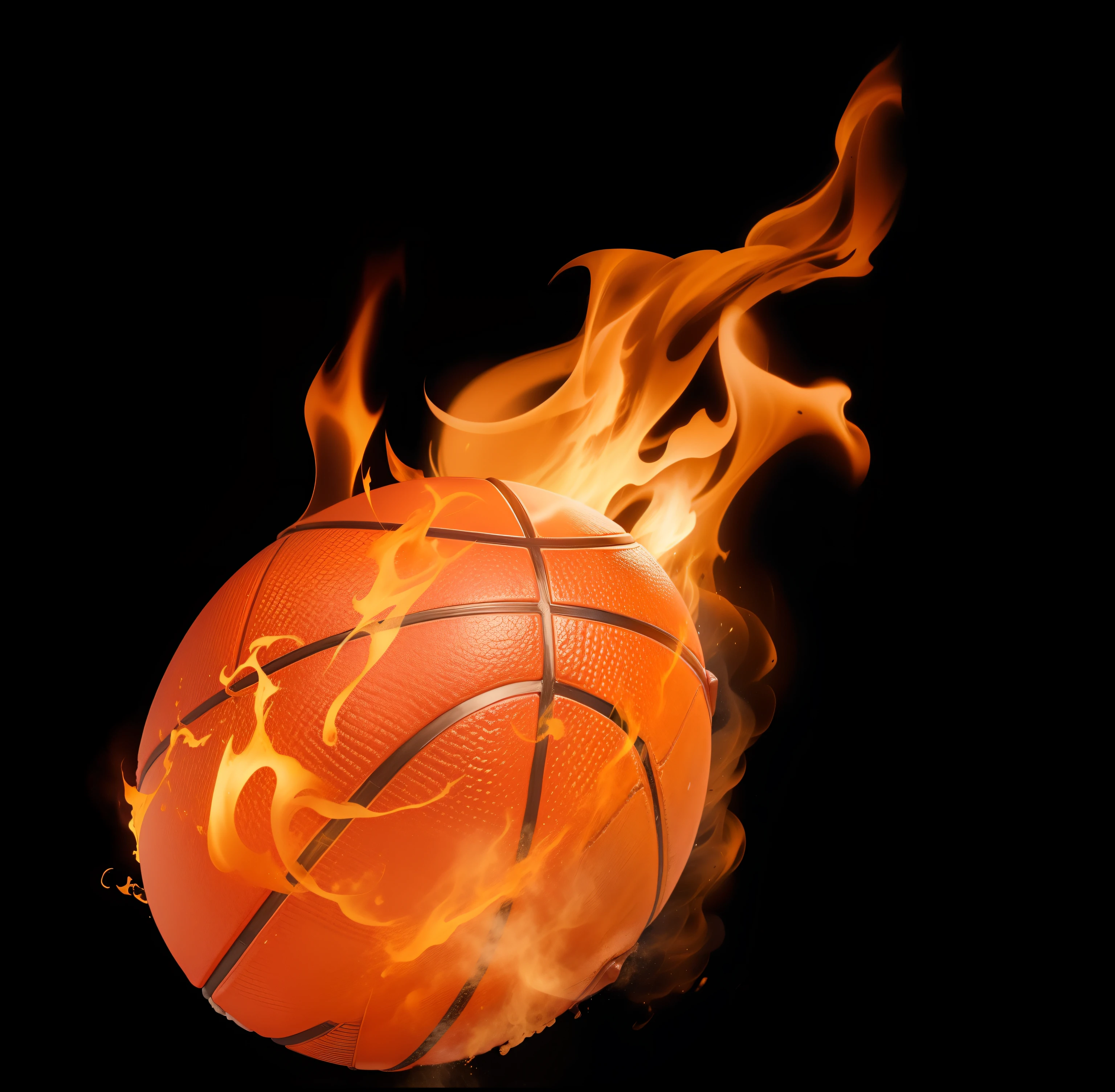 bola de basquete pegando fogo