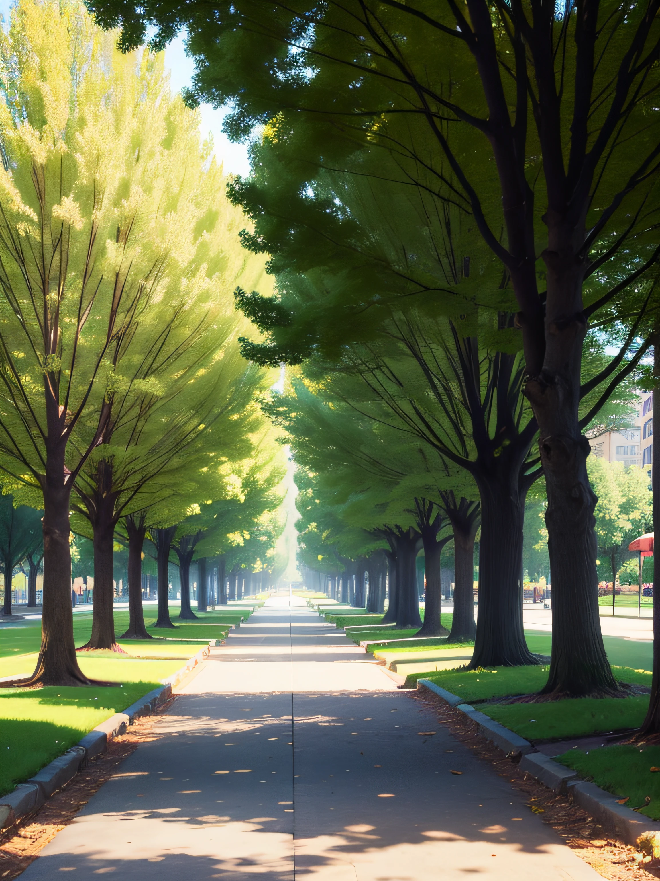 Small tree-lined park
