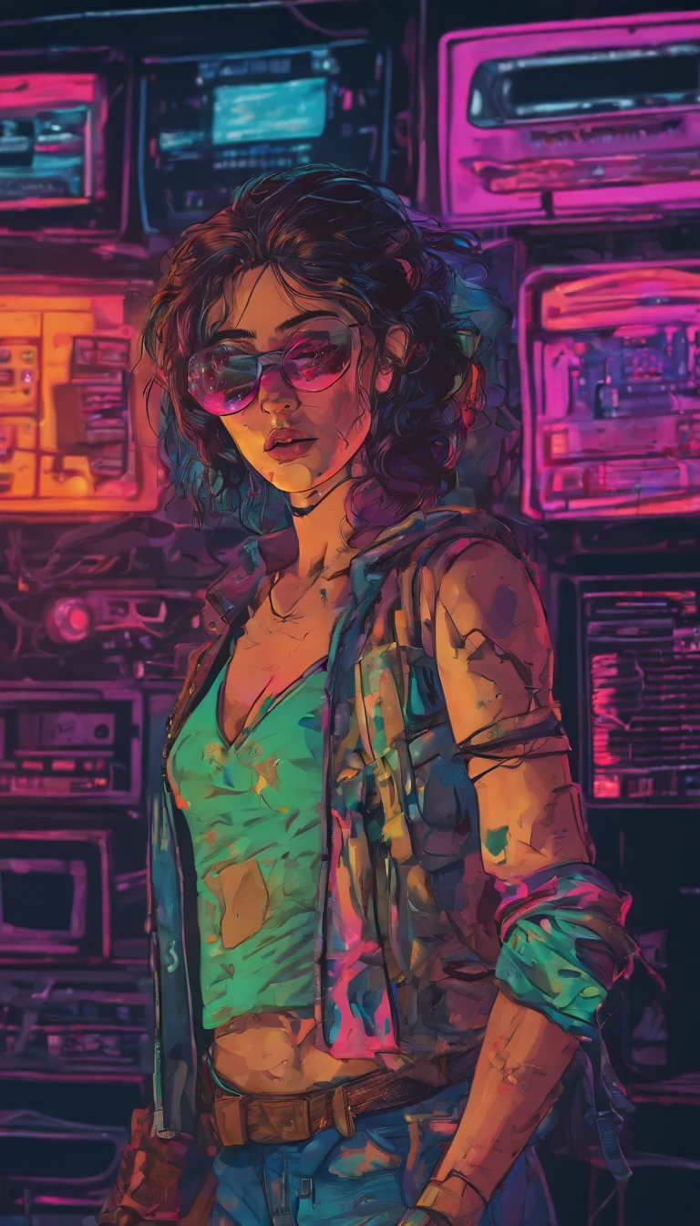 Dark and gloomy full-body 8K drive rendering, ciborgue adolescente feminino, cabelo azul, vestindo armadura de batalha quebrada, in cluttered and messy shack, action shot, camisa rasgada esfarrapada, pele rachada de porcelana, poros da pele, detailed intricate iris, very dark lighting, sombras pesadas, rosto detalhado e detalhado, ((Vibrando, Foto realista, realista, Dramatic, Escuro, foco nítido, 8k)), ::style futurista cyberpunk, Estilo realista, ::n_style pintura digital, deformed parts, rosto deformado, ((rosto feio)), ((deformed hands)),