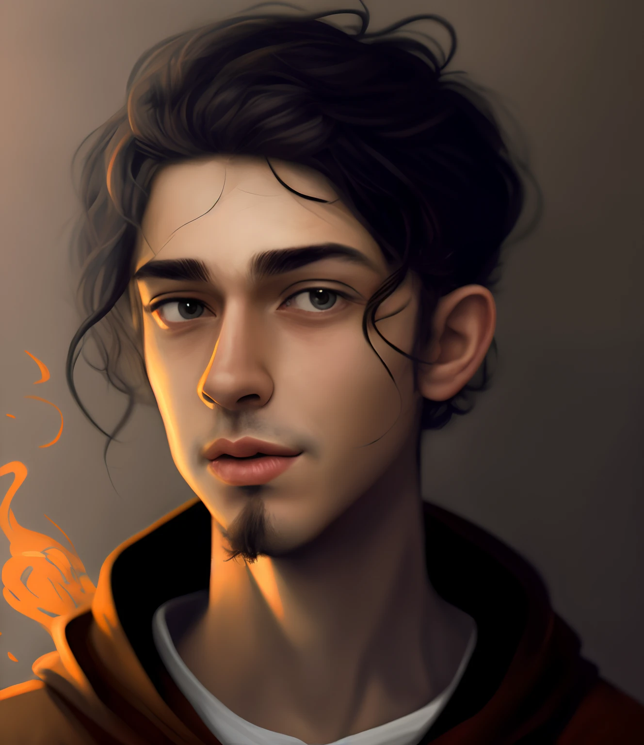There's a man with a cigarette in his hand, retrato detalhado do caractere, retrato da arte do personagem, retrato de personagem pintado, Retrato do conceito do personagem de mim, retrato do design do personagem, retrato de personagem de closeup, pintura digital detalhada, pintura digital de personagens, um retrato de personagem, retrato headshot do personagem, baixo detalhamento. pintura digital, Retrato de um personagem DND, closeup retrato de personagem, Epic portrait illustration