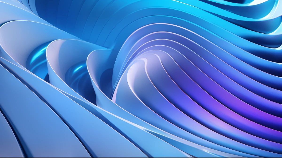 a close up of a blue and black metallic background with lots of curved feminine shapes, glossy surface, wavy forms and shapes, 3d rendering, curved lines, dark image, dark background, hard light, high contrast, stylized layered shapes, blurry background, professional photo, highly detailed, 8k