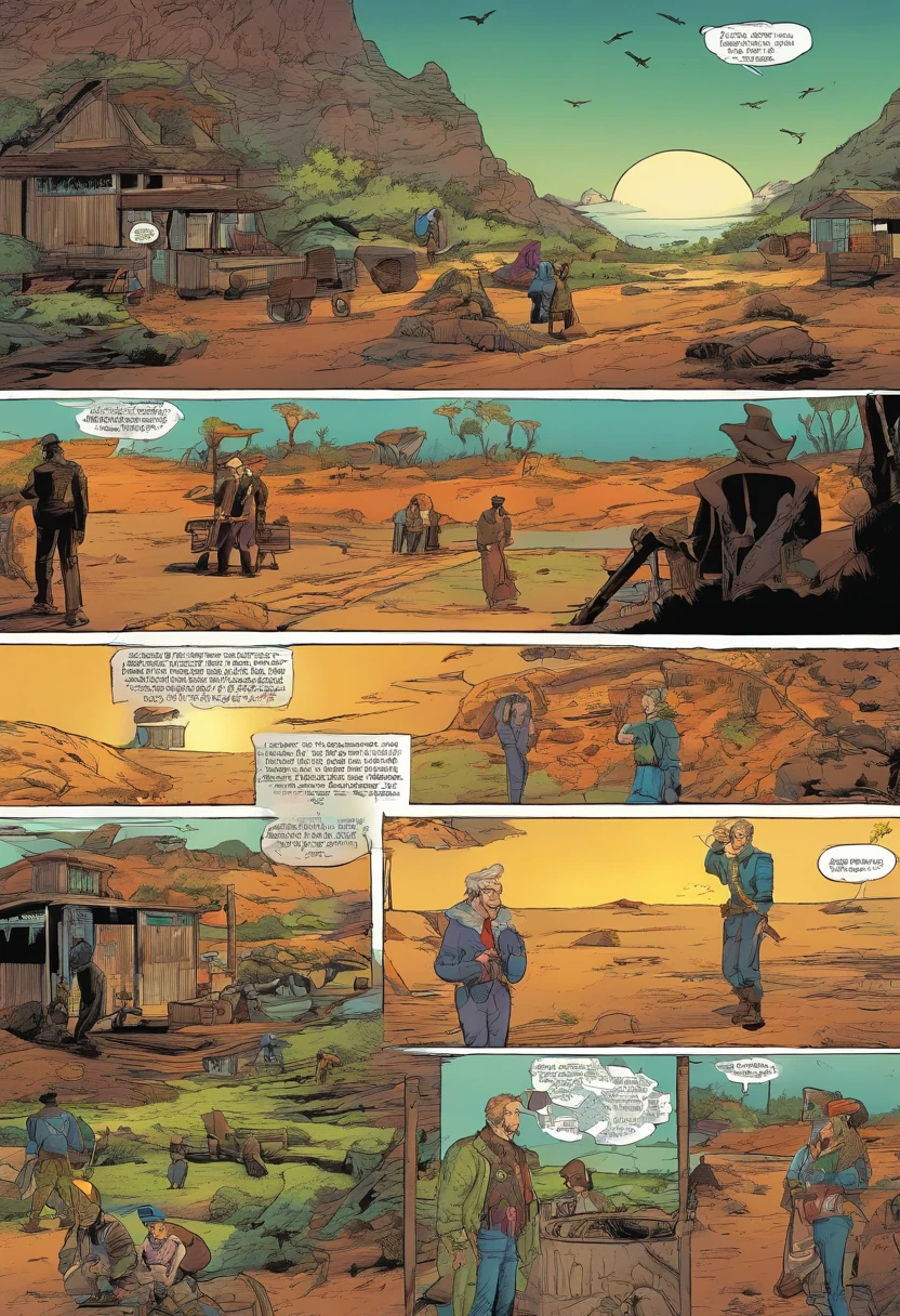 Quadrinhos americanos, The comic is presented in several irregular panels with colors. a morte do homen corvo
