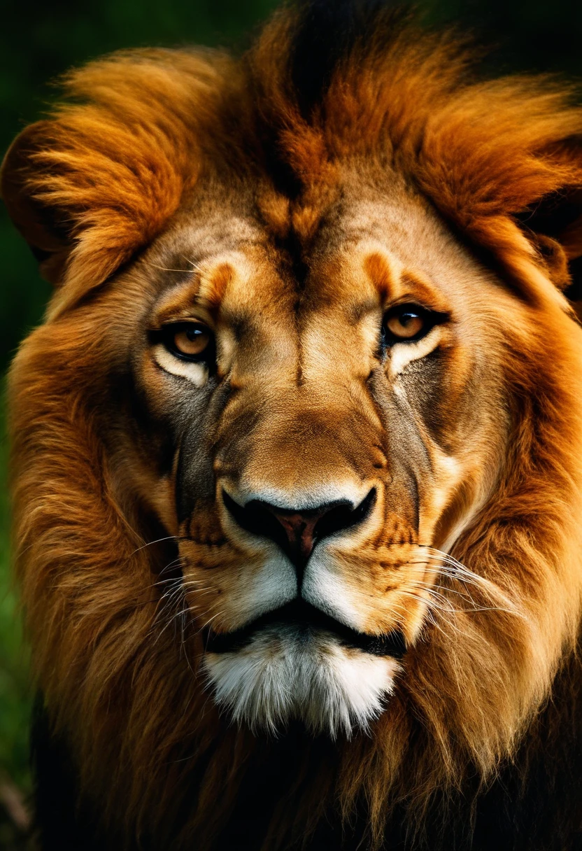 RAW photo, a close up portrait of a majestic lion roaring, back ground is the african jungle, the lion looks dominant and assertive