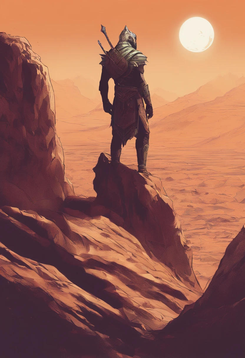 (best quality,Altas,master part:1.2),ilustrar,um Khajiit cinza Skyrim com olhos verdes,in a moment of contemplation,nas dunas do deserto,under a crescent moon in the night sky,Retratos,textura detalhada do pelo,dynamic lighting,expressive composition,vivid colors,areia realista,ethereal atmosphere