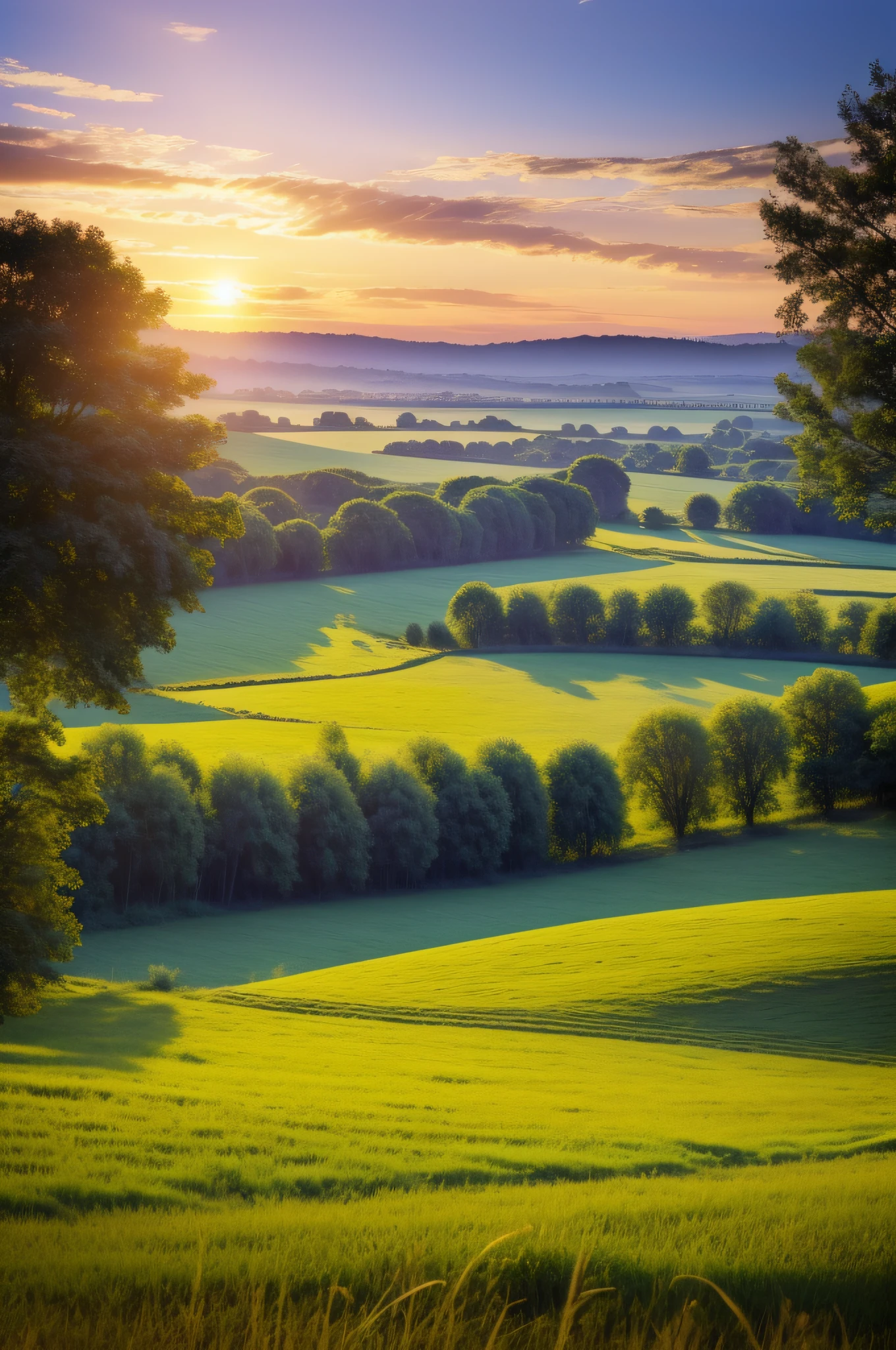 Country background, good morning, high detail
