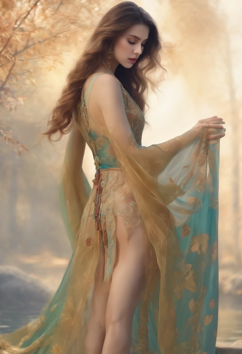 Patsupatsu dress vestments Young daughter knee high Thin fabric Lifted up Thin and transparent Clear lines buttocks The posture is about to collapse, so the old man holds the hip