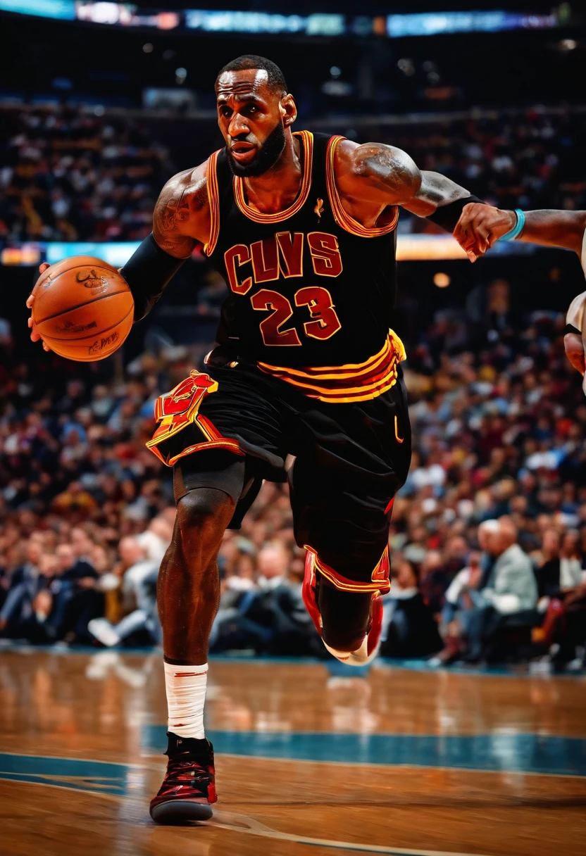 LeBron James jogando basquete nas ruas com Michael Jordan