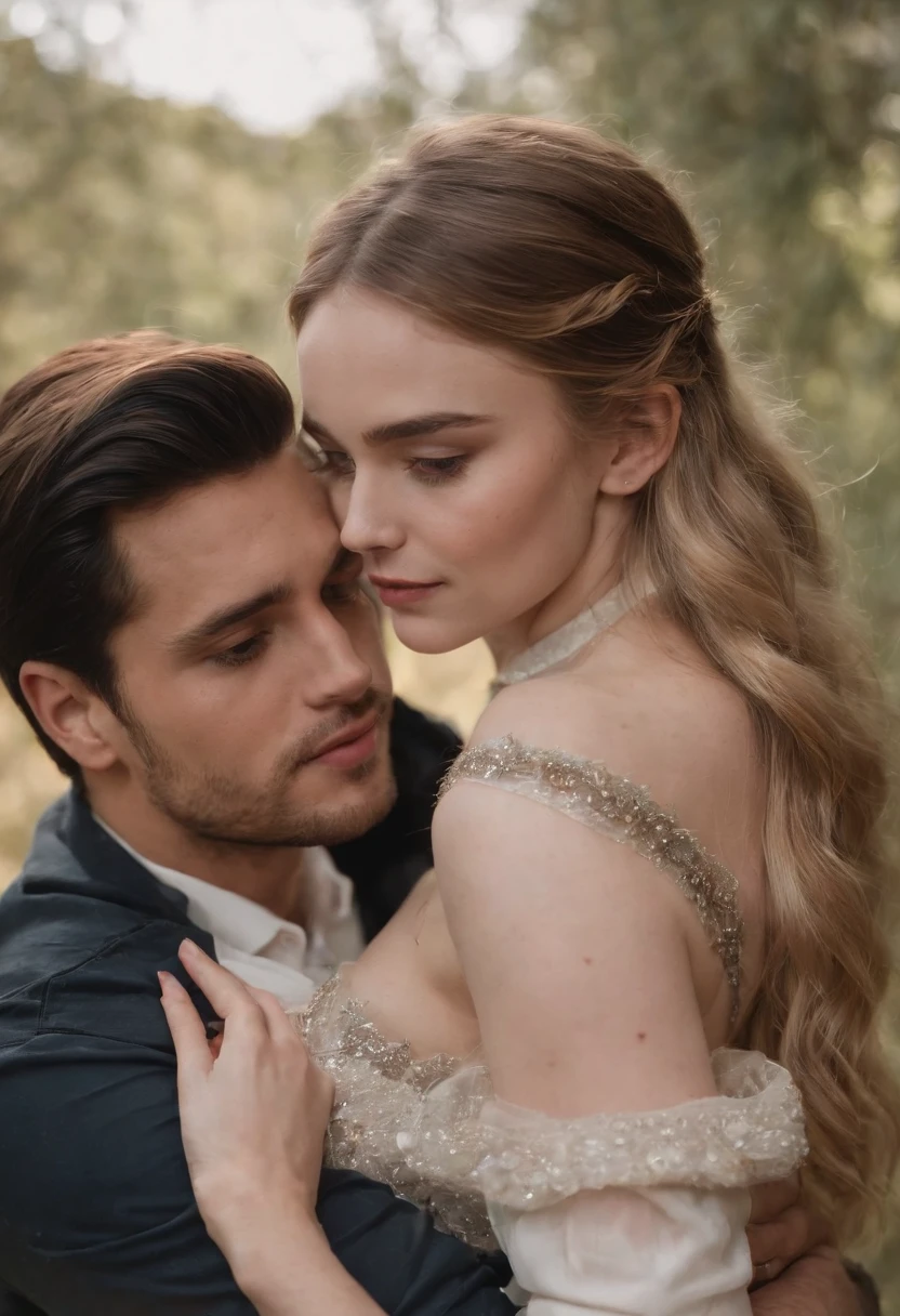 Cauã Reymond and Sabrina Carpenter, casal apaixonado, pose casal, muito intenso, sensual