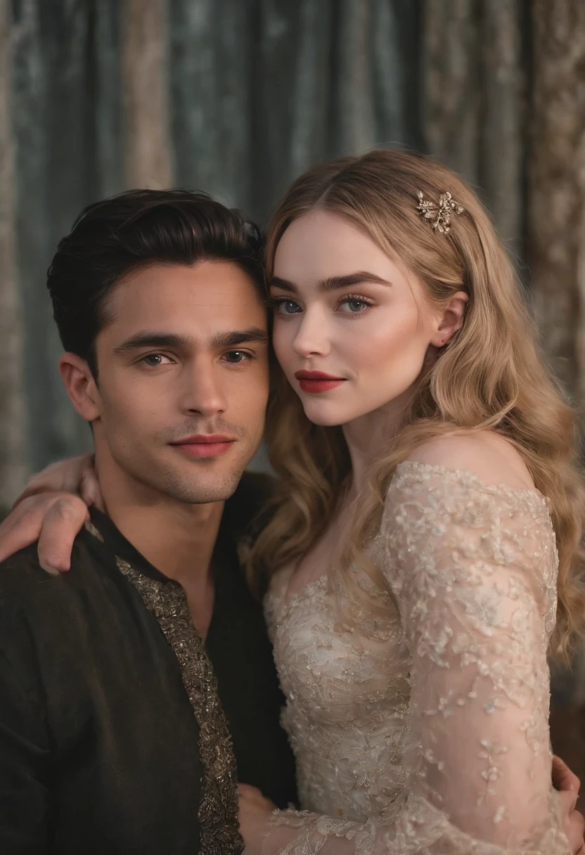 Cauã Reymond and Sabrina Carpenter, casal apaixonado, pose casal, muito intenso, sensual, Reymond Cauan, e sabrina carpenter