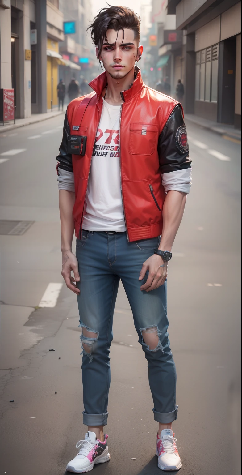 Change beckground cyberpunk handsome boy, realistic face, 8k, ultra realistic