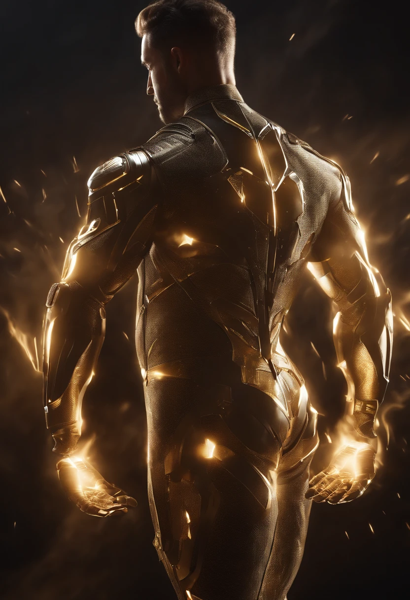 (CG extremamente detalhado e realista, master part, best quality, ultra-detalhado) Homem-Aranha em traje dourado e branco, (best ilumination, Melhor sombra, um extremamente delicado e bonito), Dynamic angle, cinematic atmospheric, mechnical, smoke billowing, vapor, cores vibrantes.