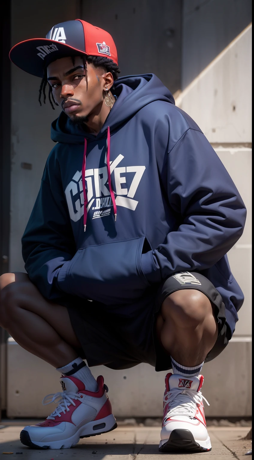 "Design a hip-hop-inspired mascot wearing a hoodie and jacket."