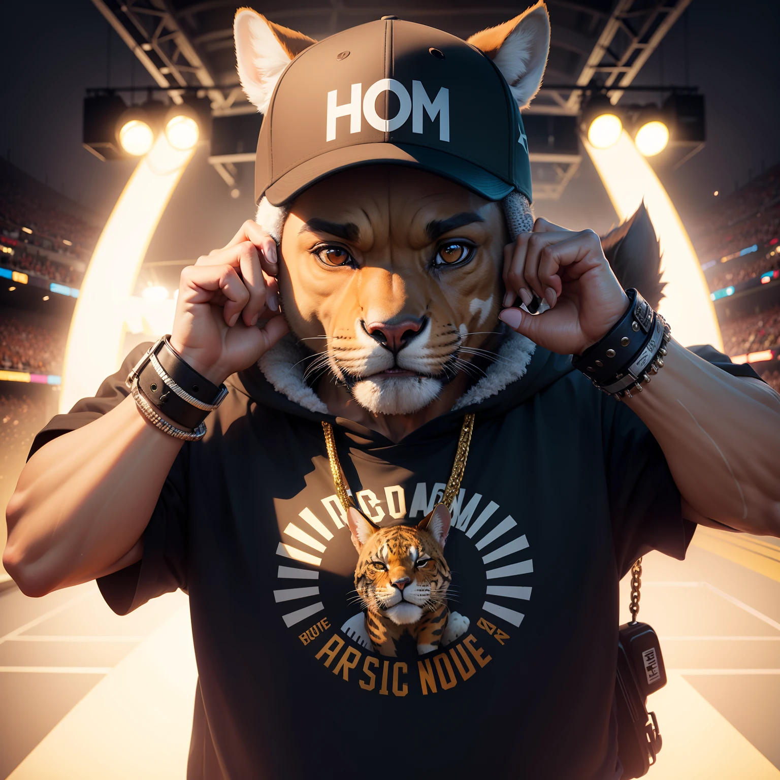 "Create a hip-hop event mascot featuring an animal."