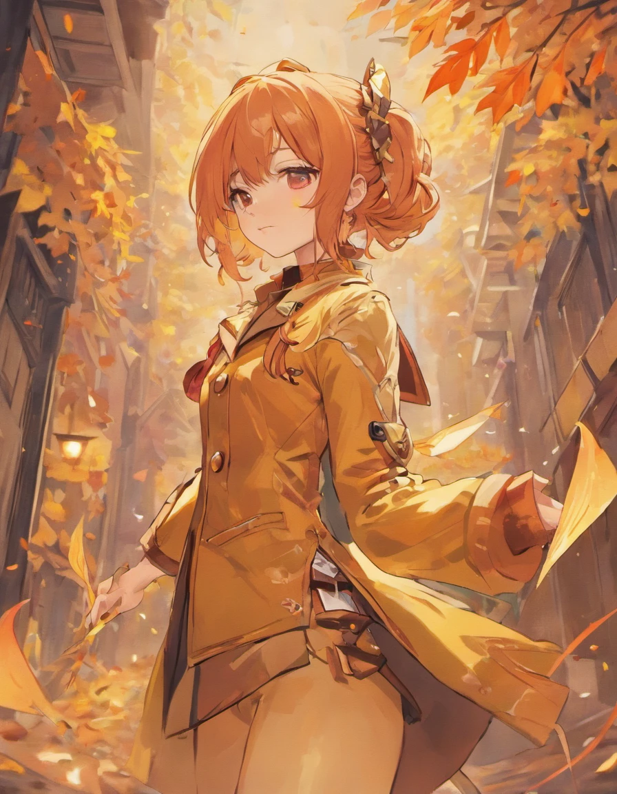 Costume planning theme: autumn and winter return to dust,Estilo: Simplicidade urbana, estilo dinheiro velho, Reference mark TEME 2023. Moya Seoul 2023 cores: peach blossom, Amber brown, Detalhes laranja-amarelo: The top is smart,Casual breeches with loose straps,Material da camisa branca: linho, cotton, seda, Velo, Design frontal de corpo inteiro
