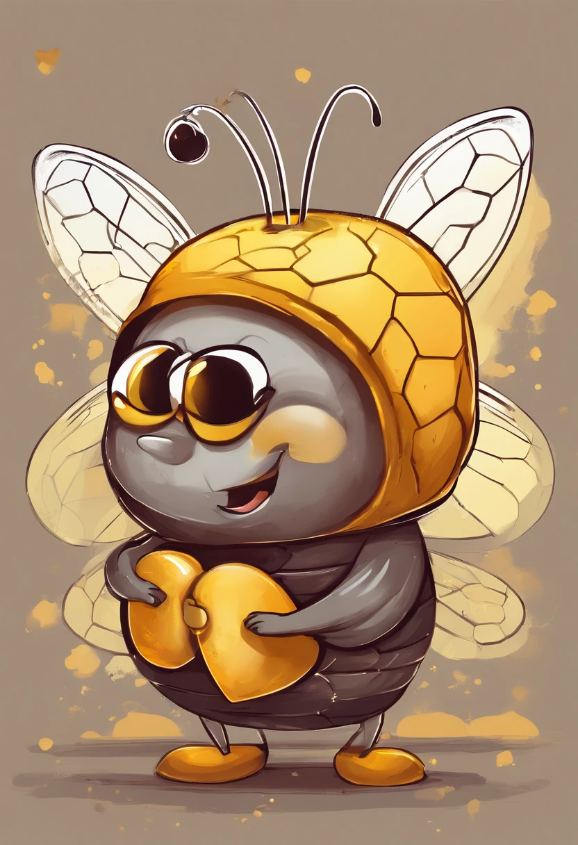A cartoon bee with honey and a heart, Abelha feliz, Abelhas, (abelha), colmeia de mel e abelhas, mel, vestindo mel, feito de abelhas, que!, mel pingando, abelha, abelha grande, feito de mel, pingando mel, ๐ฟ๐ธ๐, ๐ช ๐จ;๐๐, abelhas cobrindo todo o corpo