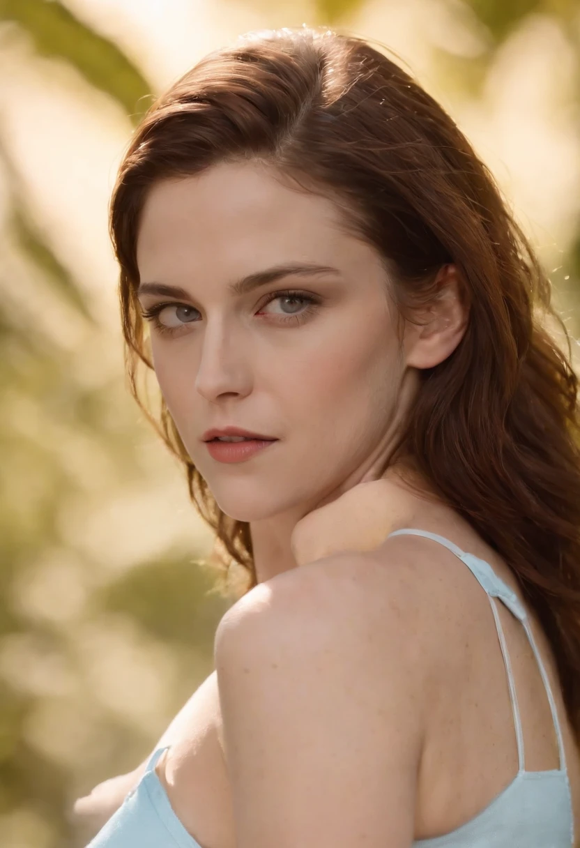 arafed woman in a blue shirt and white bikini, kristen Stewart, from future (2050), ripley scott, female marty mcfly, nurse girl, angie glocka, digitally remastered, close portrait, profile picture, portrait sabrina lloyd, nurse, laura palmer, olivia newton-john, "Cherry White" from china beach (2050)