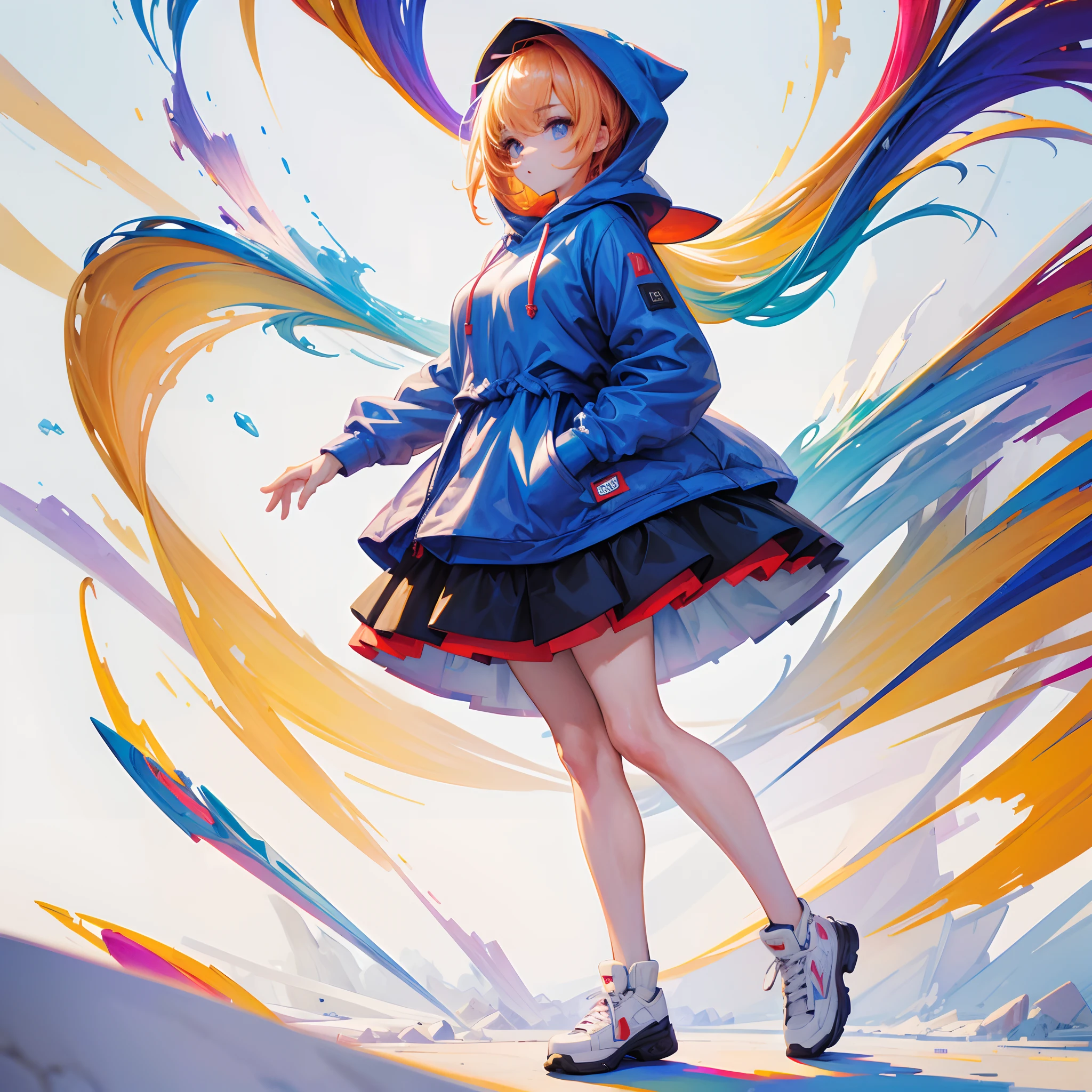 ((top-quality)), ((masterpiece)), ((ultra-detailliert)),(8k wallpaper:1.2),(Ultra-high resolution:1.2),(masterpiece:1.1),wallpaper,High quality,(High detail),(absurdres, highres, ultra detailed),( best quality:1.2),1 girl, pixelated, medium hair, wearing a hoodie, absolutely stunning art, extremely detailed, fantasy,full body, highest quality pixelated art , simple white background, vibrant colours