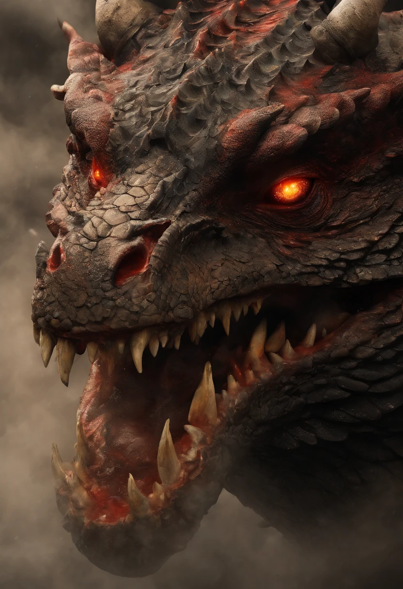 Dragon celestial dorado con ojos penetrantes de color rojo,primer plano soltando fuego de sangre por la nariz,escamas bulumetricas,alta calidad,8k,muchos detalles,paticulas de fuego,alas,4patas,garraz manchadas,oro,peligro,fuego,dientes filosos,