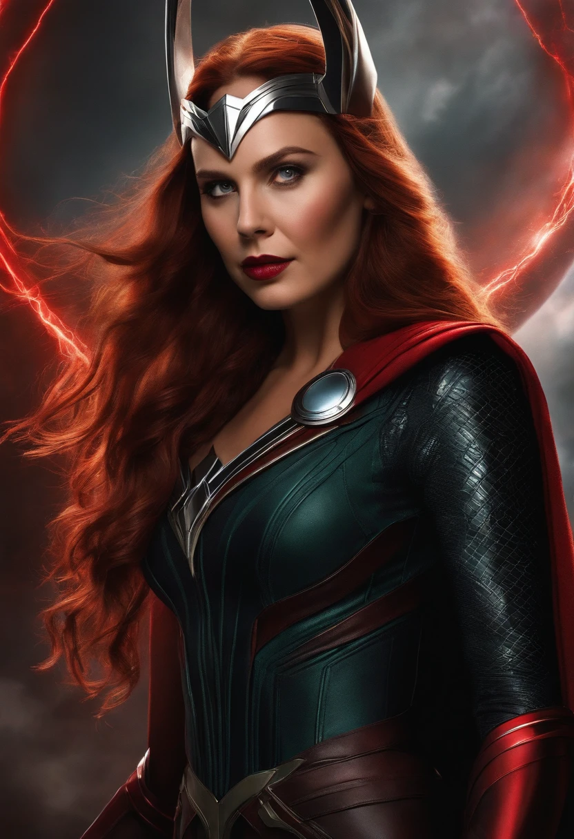 A fusion of the Scarlet Witch and Thor