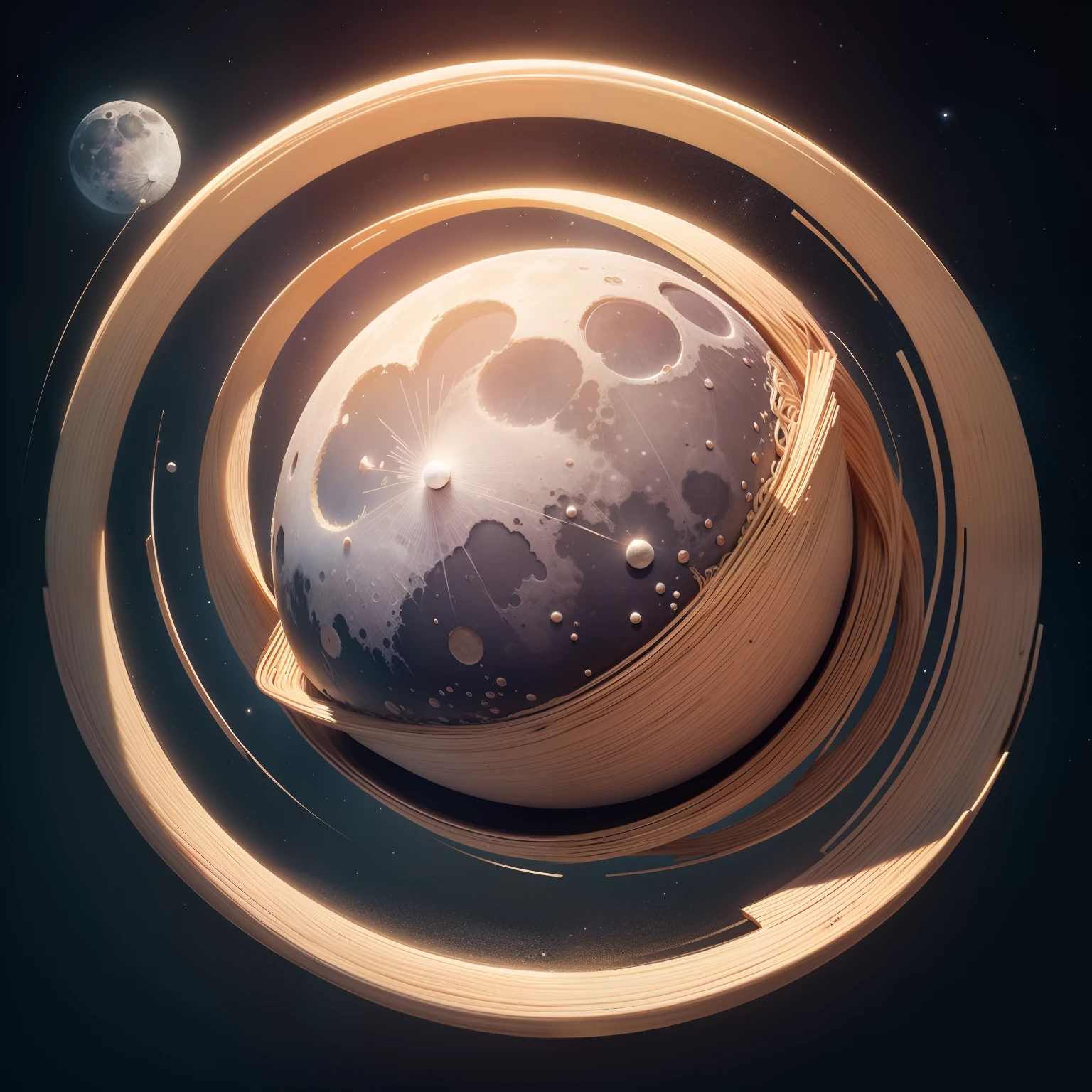 Moon made with noodles