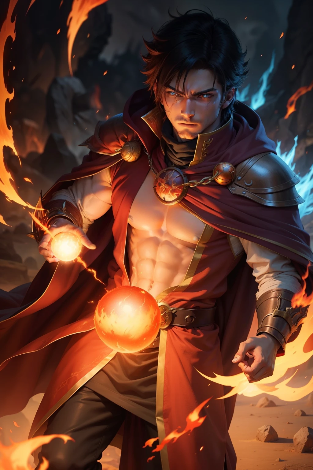 the male mage spell fire ball