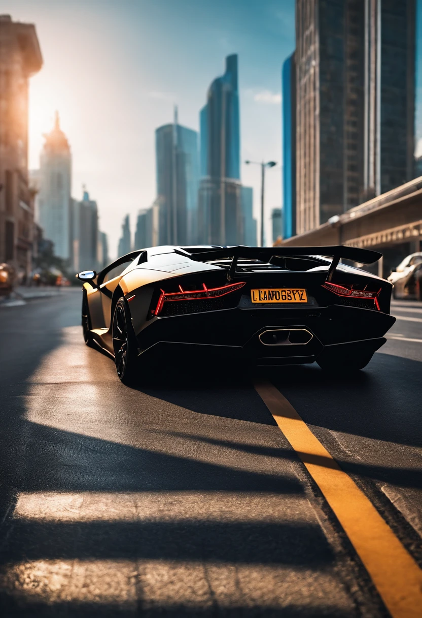 a close up of a lamborghini car parked on a city street, wallpaper mobile, cinematic poster, phone wallpaper, like matrix, motivational poster,black color lamborghini car, money raining from the sky,cinematic 4 k wallpaper, cinematic 4k wallpaper, matrix lut, poster!!!, gta v poster style, automotive photography, cinematic matte illustration, matte digital illustration, amazing wallpaper, matte painting movie poster, gta loading screen art, mobile wallpaper