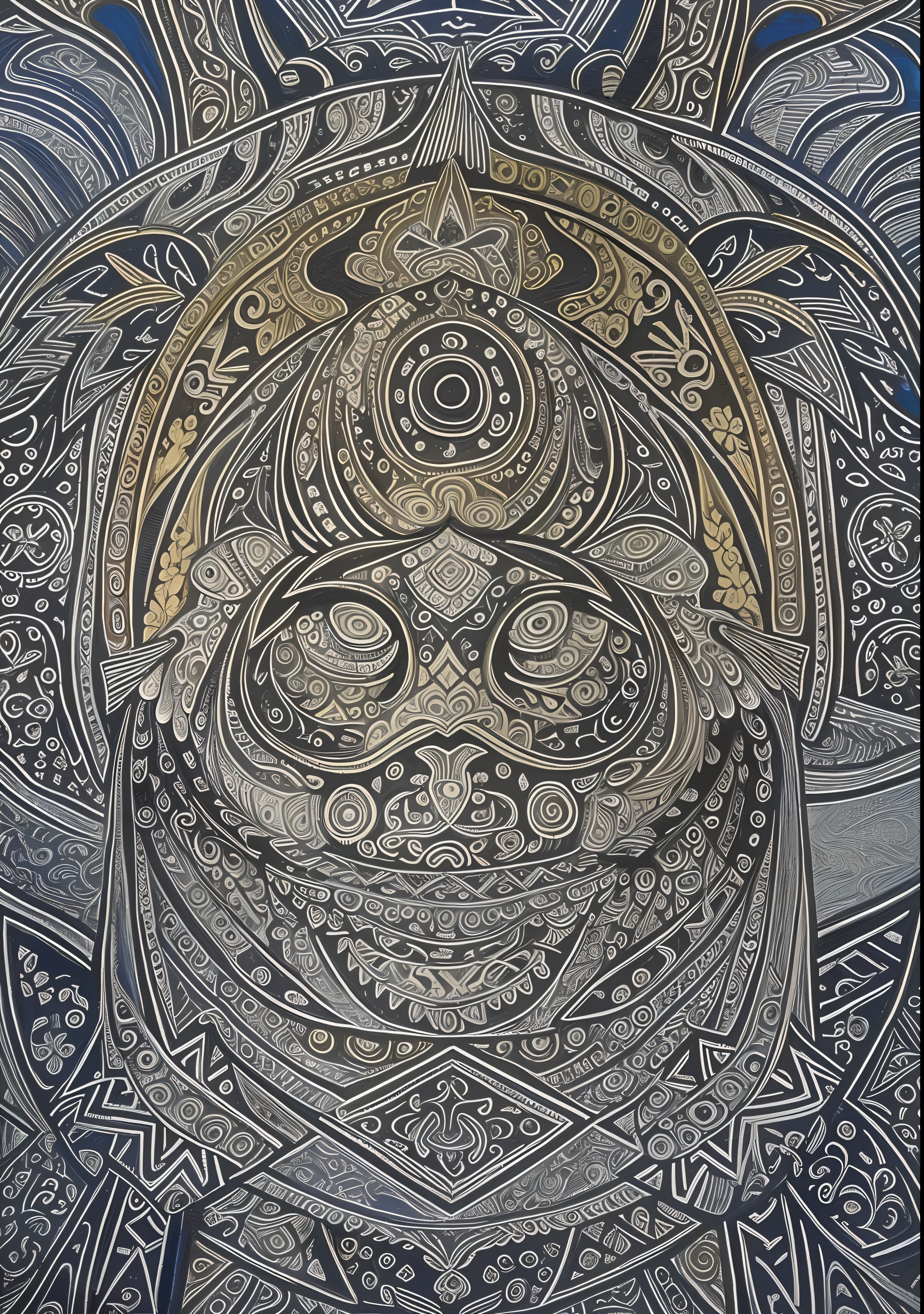 a closeup of a painting of a turtle with a pattern on it, Entidade DMT ; Arte LSD, shamanic DMT horror art, papel de parede do telefone. intrincado, inspired by Adolf Wölfli, Arte digital escura, mas detalhada, shamanic poster lsd art, shamanic horror lsd art, Face of an alien deity, symmetrical complex fine detail