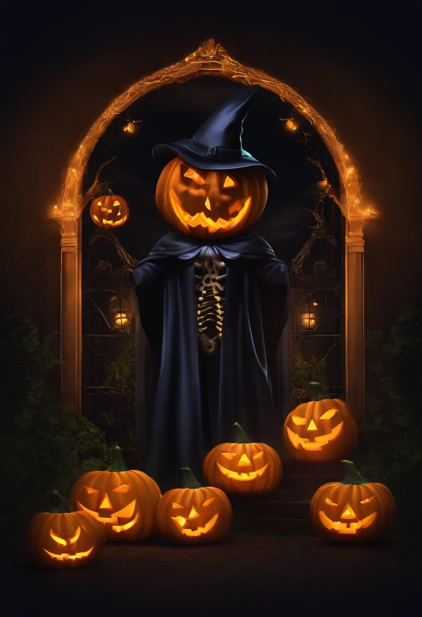 funny logo for happy halloween, deep, colorful, shinning, 3d  -imagine --auto --s2