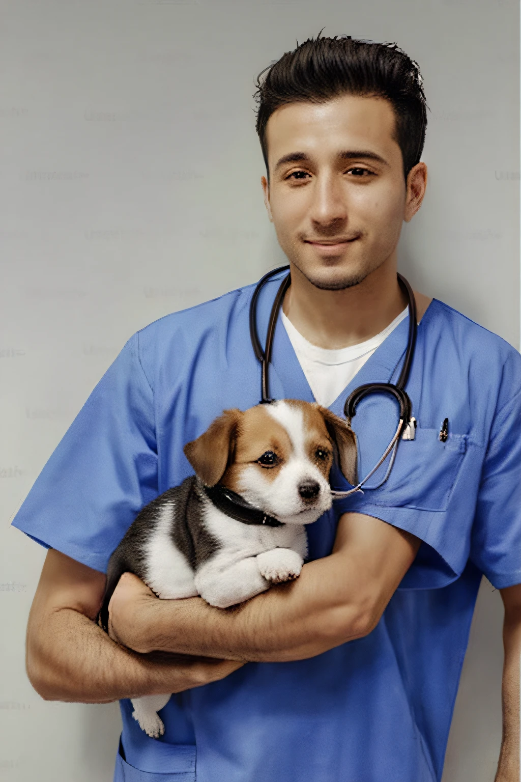 Arafed male in scrub holding a small dog in his arms, medic, Daniel Dociu, healthcare worker, with a stethoscope, conspiracionista local, (medic), medic, surgeon, com jaleco, tomada em 2 0 2 0, Raphael Personnaz, Nikolay, emanuele dascanio, with his hyperactive little dog