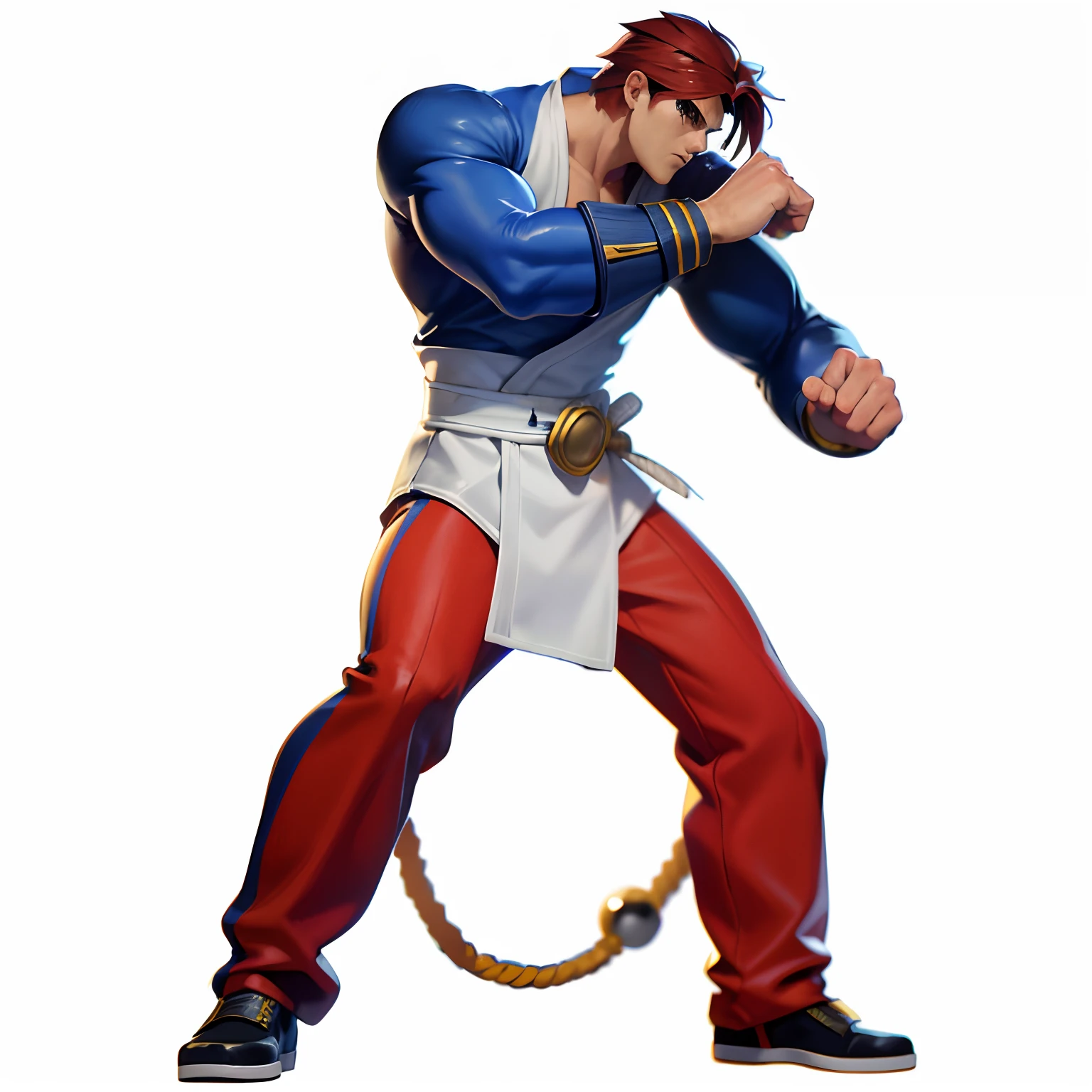 um close up de uma pessoa com um punho em uma pose, personagem de jogo de luta, Personagem de King of Fighters, como personagem em tekken, Pose de lutador, Pose de luta, postura de luta, Estilo Rei dos Lutadores, Pose de luta, arte oficial do personagem, Kazuma Kaneko, Ryu, Street Fighter, de virtua figther, official rendering