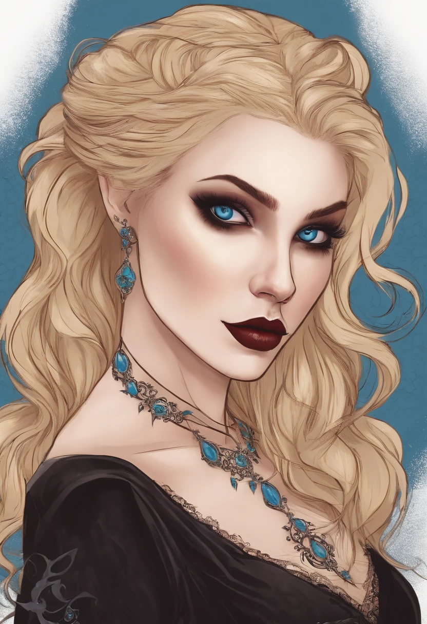 blonde vampyre busty teen blue eyes tattoed gothic