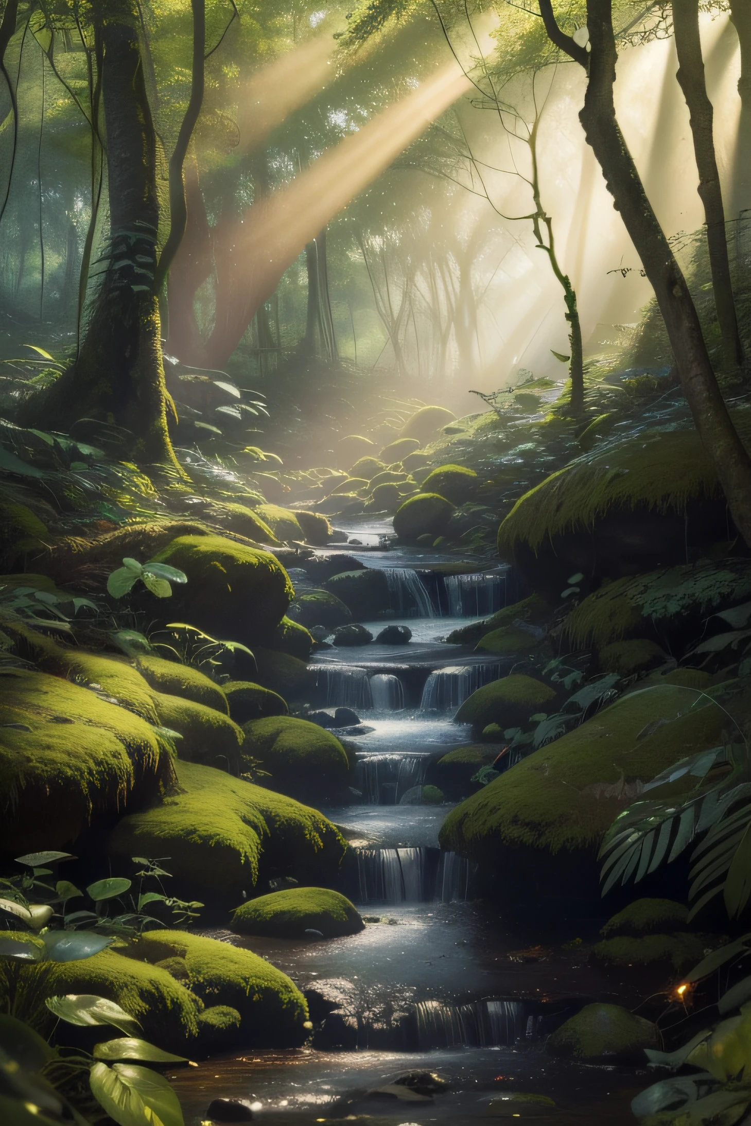 ultra-detailed forest scene with iridescent butterflies and fireflies.
Material:oil painting
Additional details:the trees are tall and lush, with intricate branches and leaves. The forest floor is covered in vibrant flowers and mosses, creating a colorful carpet. Sunlight filters through the dense canopy, creating gentle dapples of light. Glistening streams meander through the forest, reflecting the surrounding greenery. The air is filled with the enchanting fragrance of blossoms and the soft hum of insects. Mist hangs delicately in the air, adding an ethereal touch to the scene.
image quality:(best quality,4k,8k,highres,masterpiece:1.2),ultra-detailed,(realistic,photorealistic,photo-realistic:1.37)
art-style:landscape
Color tones:vibrant greens, soft purples, and warm golden hues.
lamplight:Sunlight filters through the canopy, casting soft and warm rays of light on the forest floor. The butterflies and fireflies emit a soft, luminous glow, illuminating the surroundings with their iridescent colors.
This prompt aims to generate a high-resolution, ultra-detailed landscape of a forest. The focus is on the lush and vibrant vegetation, with tall trees, colorful flowers, and moss-covered ground. The scene is bathed in soft, warm sunlight that filters through the dense canopy. The forest is alive with the fluttering of iridescent butterflies and the shimmering lights of fireflies. The overall atmosphere is serene and magical, inviting the viewer to immerse themselves in the beauty of nature.