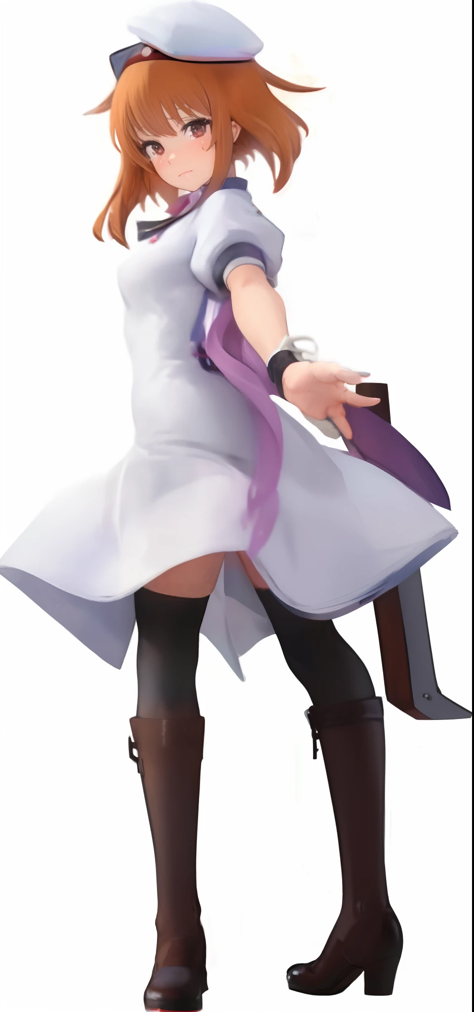 Rena from the anime heragashi when they cry. a close up of a person in a dress and hat holding a sword, rin, maya fey from ace attorney, anime figure, anime figurine, pop up parade figure, banpresto, mayuri shiina from steins gate, aniplex, kurisu makise, yu - no, sora, makoto, full body close-up shot, pvc figurine