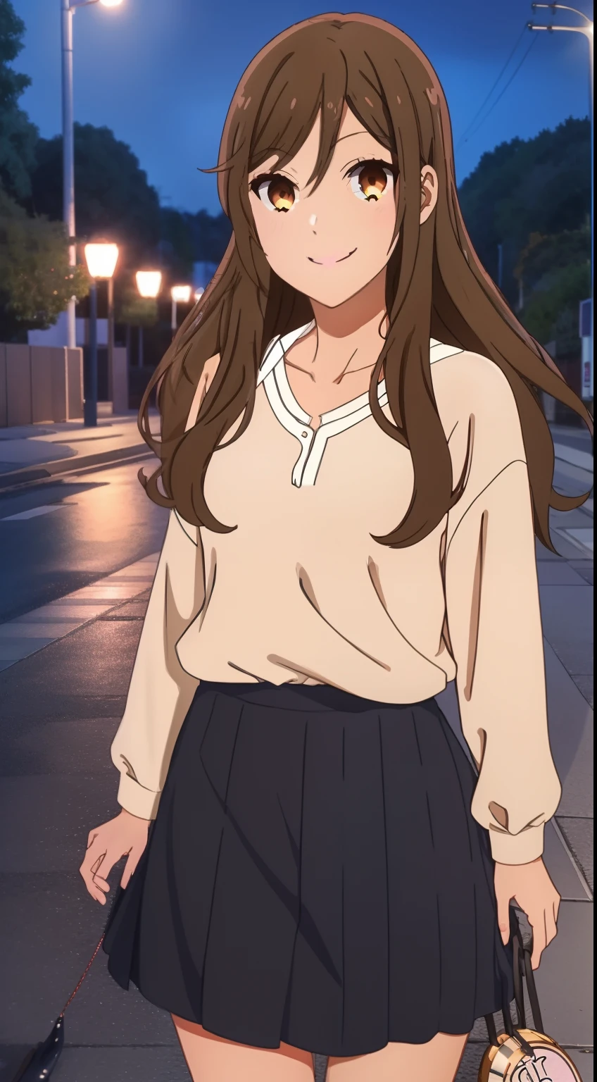 pixel-Hori, 1girl, obra maestra, fotorrealista, foto en la noche, ciudad de noche, cuerpo completo, realista, paseando de la mano, caminando en la noche, cuidad de noche, (mano del espectador), mirando al espectador sonriente, feliz, enamorada, (foto RAW, 8k uhd, movie grain), caustic, Sub-Surface Scatterring, mejor calidad, noche estrellada