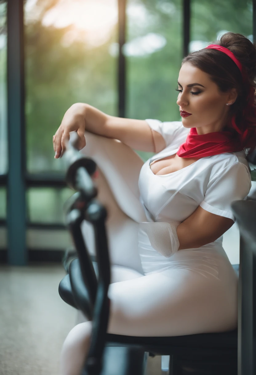 busty nurse sucking on a huge phallus