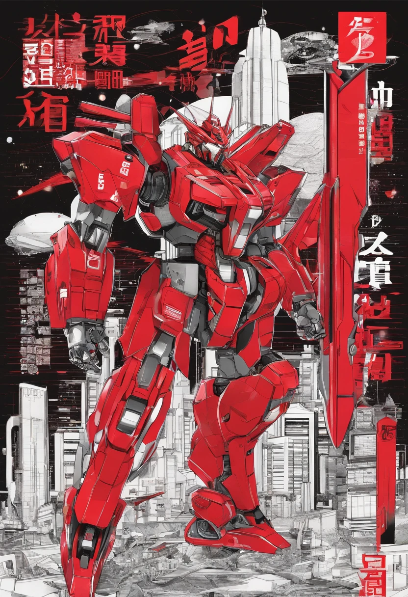 Mecha vermelho de 15 metros com 12 de toneladas
