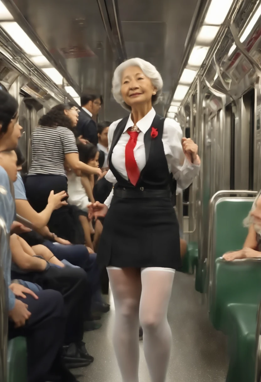 (((8K, Raw photo, High sensitivity, Best Quality, very detail hair, masutepiece, 超A high resolution, Photorealistic:1.25))), SFW, ((Realistic, masutepiece)), (VERY crowded subway train interior detailed scenario), (VERY crowded subway train interior detailed background), Insanely hot standing (woman 1) Use something sexy ((School uniform)), (((Lifted skirt))), ((Big ass)), ((thick thigths)), (( Between her legs)), ((3/4 White stockings)), ((fear expression)), (blushed face), Old skinny elder ass groping woman 1 from behind,(((very old ((ugliness) skinny) (Elderly Man), ((fear expression)), (Bad clothes) Pressing the chest to the back of the woman 1))) And (((holding her waist behind her))), (( Stains on a man's pants))