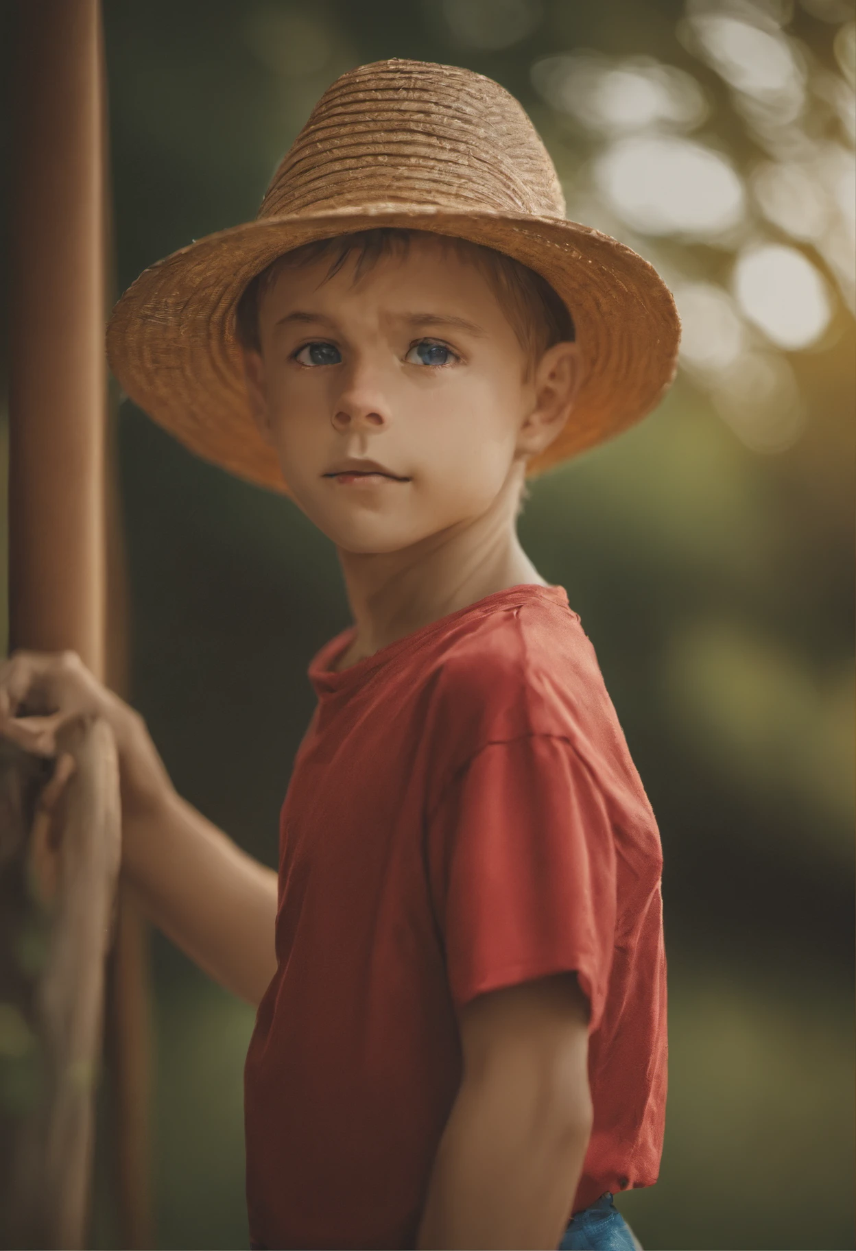Boy in a straw hat
