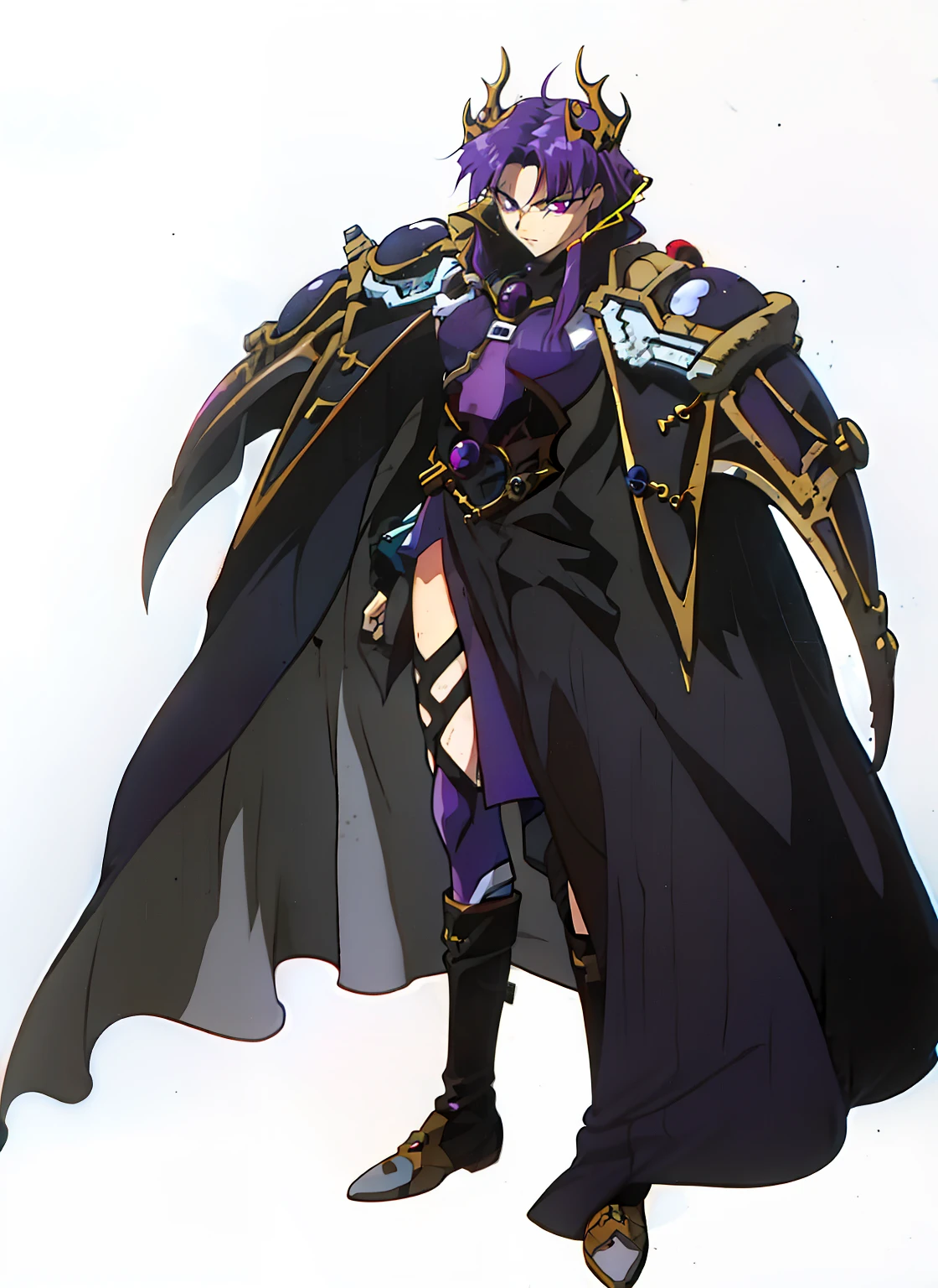 1990s \(style\), dark lord, purple hair, male,