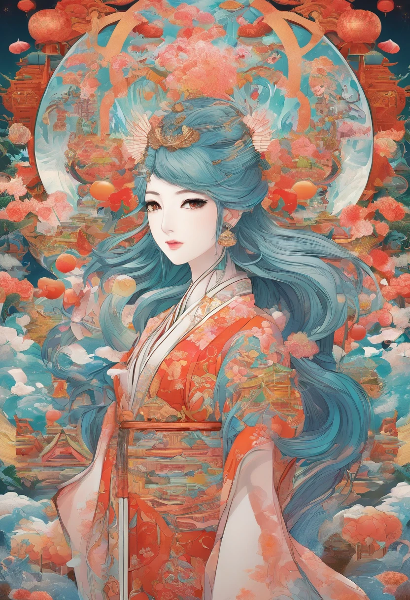 Chinese elements,Nu wa, Snake God, Snake eyes, snake tongue, intricate face details,milk,Bubble,transgender,Comic book page style with white margins, pictogram, vibrant, Colorful, Official Digital Art, 16k, Intricate details, big breasts enchanting, Professional manufacturing, Beautiful vector illustration, 12k resolution,。.。.3D, All characters in detailed full body, High details,Ultra high quality, hyper photorealism, Photorealism, Octane rendering 3