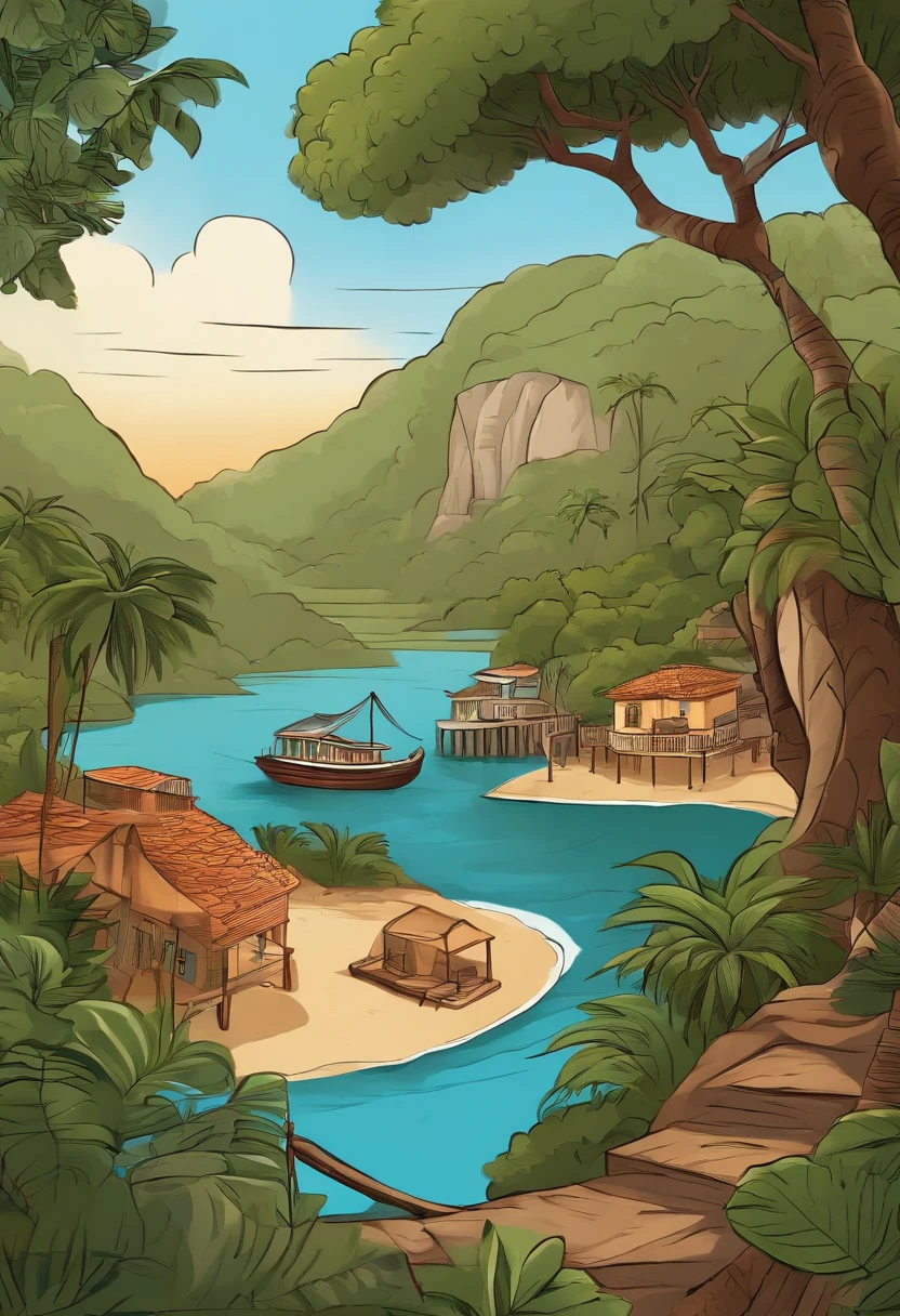 Um desenho estilo cartoon (easy to reproduce by a person without drawing skills) About the Brazilian homeland. Give 5 different image options.