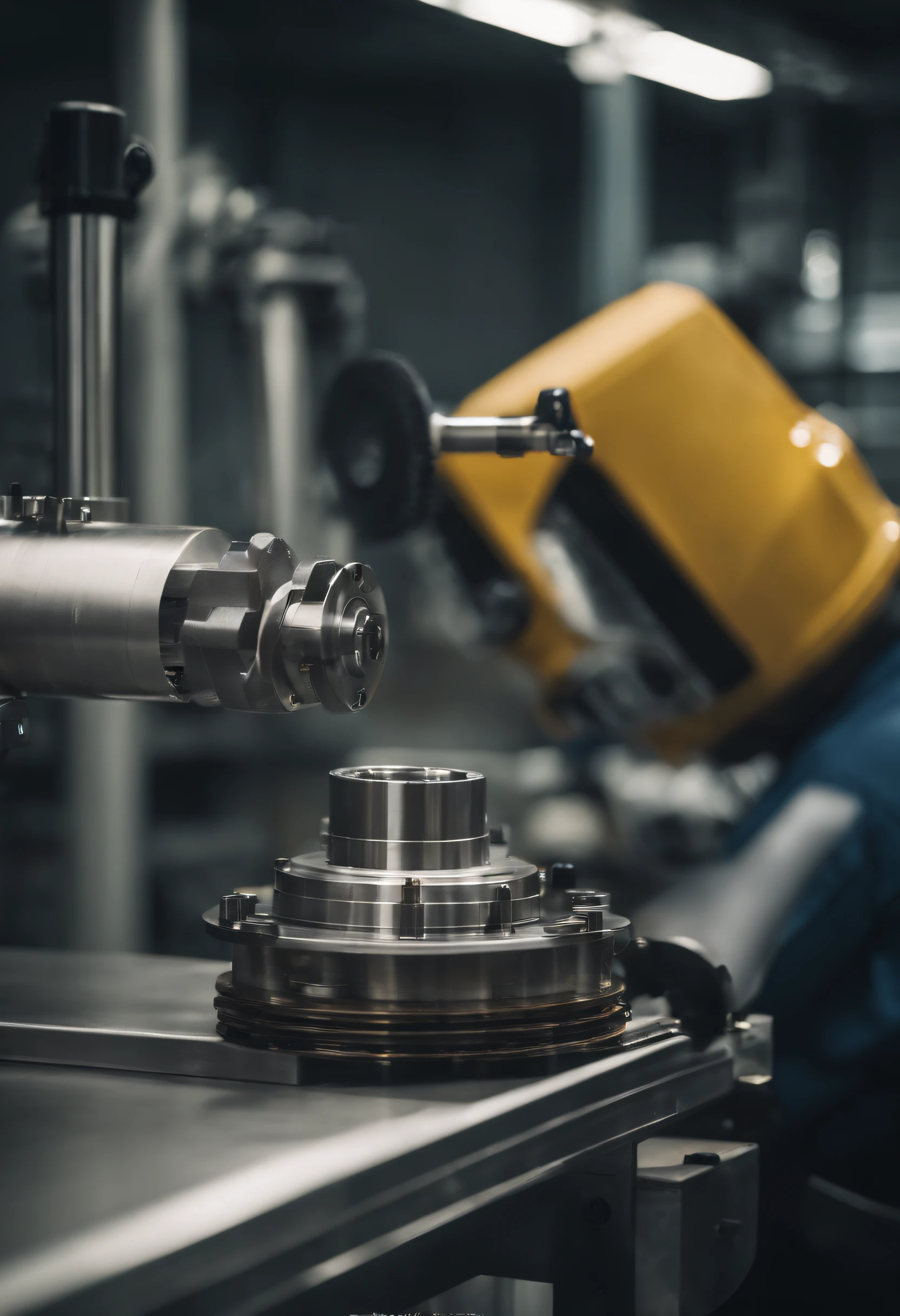 "Design a captivating cover image for an industry-leading company developing and manufacturing wear parts. A imagem deve transmitir a qualidade, durabilidade e confiabilidade dos produtos da empresa. Use visuals that represent the industry, as industrial machinery, Sturdy metal parts and industrial workers in action. Certifique-se de que a imagem seja atraente e instigue a curiosidade dos espectadores para saber mais sobre os produtos da empresa."