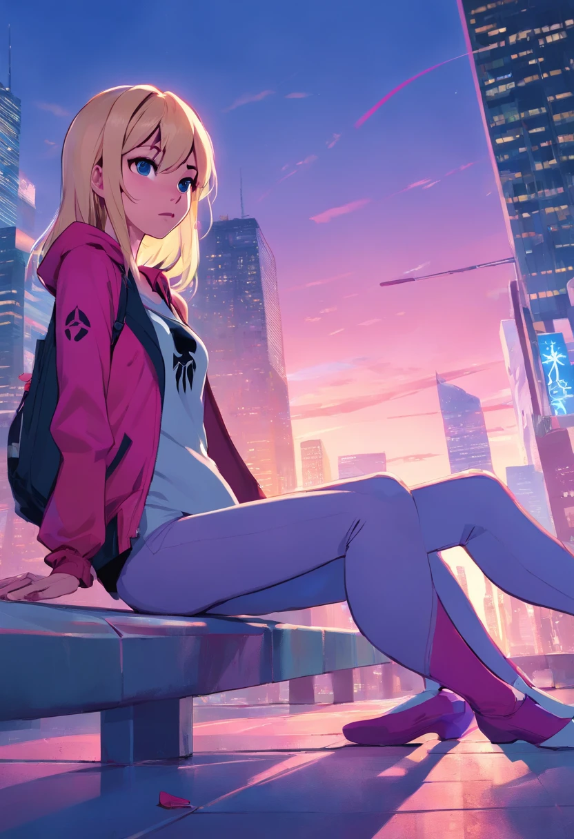 spider gwen stacy staring down Mary Jane Parker