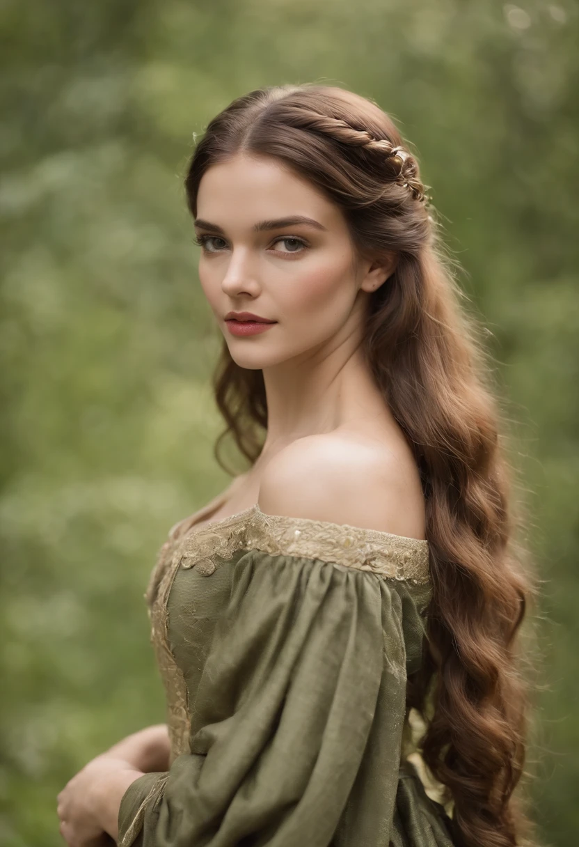 (((uma ferida avermelhada profunda atravessa sua bochecha esquerda))) tez justa, mulher em torno de 19 anos, cabelos brancos naturais, olhos verdes distintos, vestindo kohl, slender and graceful, Beautiful, luz de velas em um ambiente medieval, Ultra sharp focus, tiro realista, roupas femininas medievais, cores tetradicas, olhando um relogio, com cara de surpresa