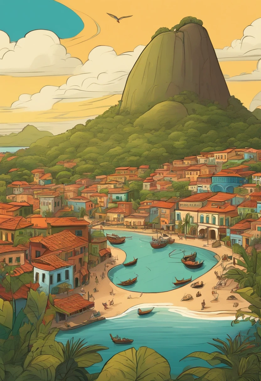 A cartoon-style drawing that contains elements of Brazil's own