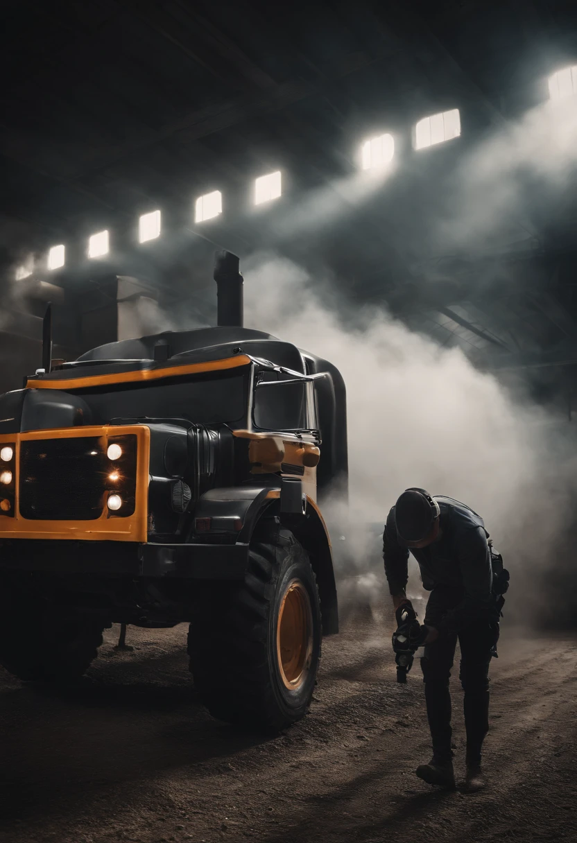 Create a captivating cover image for an industry-leading wear parts development company. Utilize a solda e ferro para impor uma imagem ferroz.